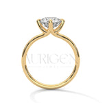2 Ct Modern Round Brilliant Solitaire Ring with Split Shank in 14K Solid Gold