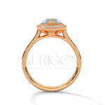 2 Ct Marquise Cut Diamond Ring with Halo and Pave Set Band
