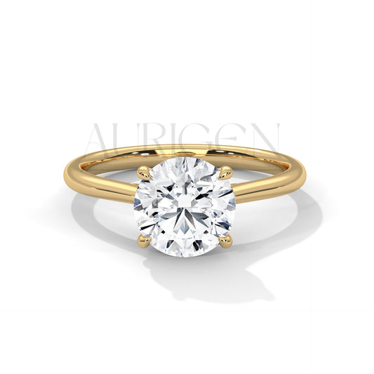 2 Ct Round Brilliant Solitaire Diamond Engagement Ring in 14K Solid Gold