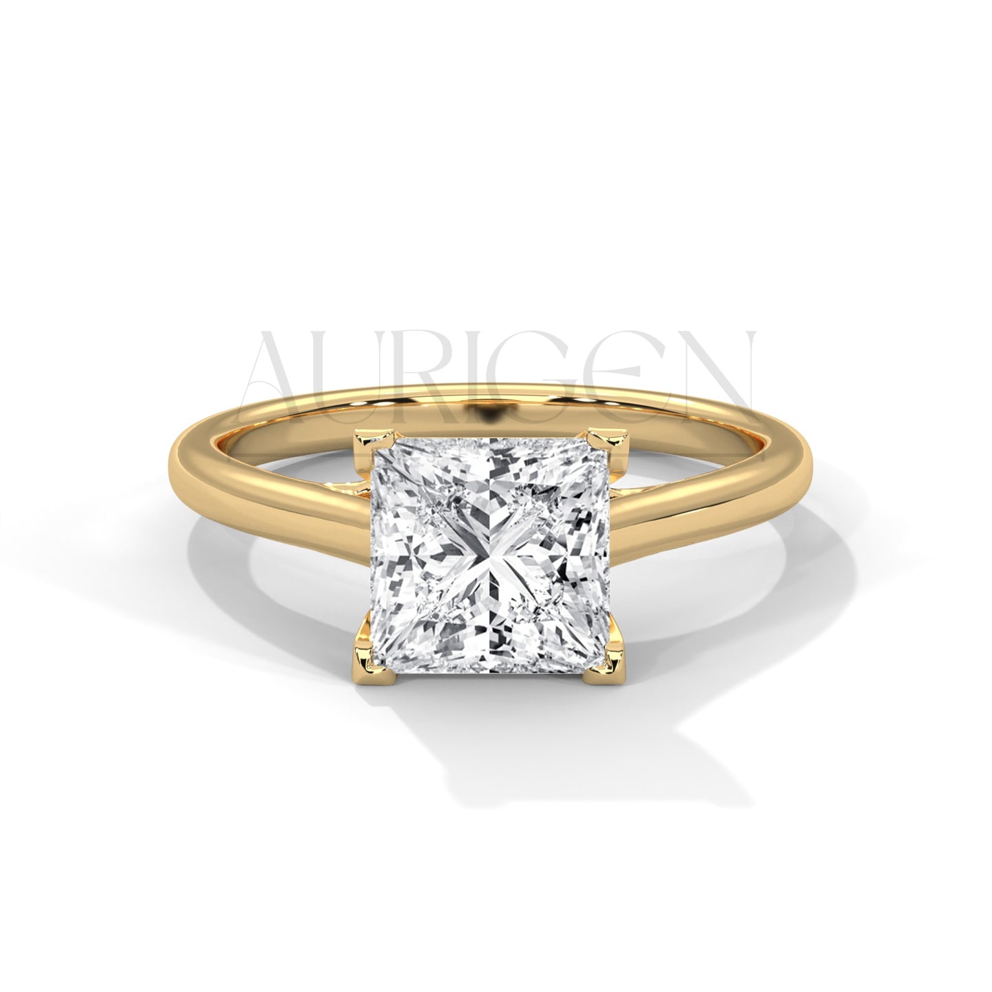 2 Ct Luxury Princess Cut Diamond Solitaire Ring in 14K Solid Gold