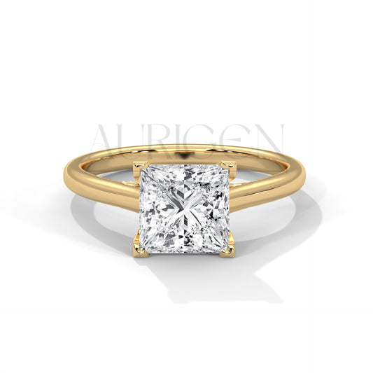 2 Ct Luxury Princess Cut Diamond Solitaire Ring in 14K Solid Gold
