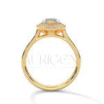2 Ct Marquise Cut Diamond Ring with Halo and Pave Set Band