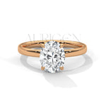 2.0 CT Oval Cut Moissanite Diamond Four Prong Set Ring in 14K Solid Gold