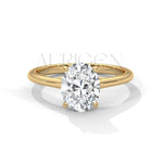 2 Ct Classic Oval Solitaire Diamond Ring in 14K Solid Gold