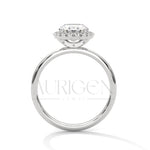Stunning 2.0 CT Oval Cut Halo Diamond 14K Solid Gold Engagement Ring