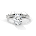 2.0 CT Oval Cut Moissanite Diamond Four Prong Set Ring in 14K Solid Gold