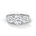 Timeless Trilogy Round Cut Diamond Engagement Ring in 14K Solid Gold