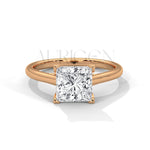 2 Ct Luxury Princess Cut Diamond Solitaire Ring in 14K Solid Gold