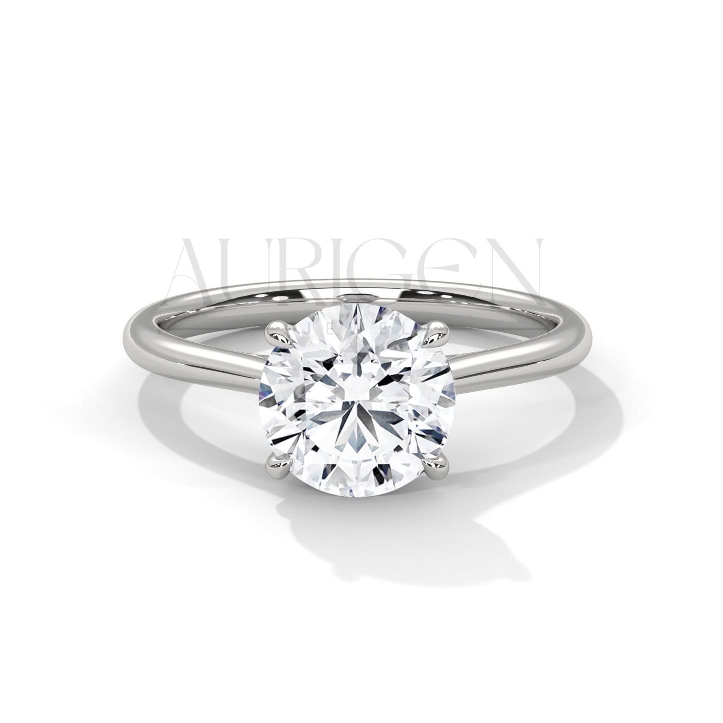 2 Ct Round Brilliant Solitaire Diamond Engagement Ring in 14K Solid Gold