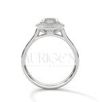 2 Ct Marquise Cut Diamond Ring with Halo and Pave Set Band