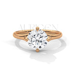 2 Ct Modern Round Brilliant Solitaire Ring with Split Shank in 14K Solid Gold