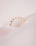 Bezel Set Asscher Cut Moissanite & Leb Diamond Eternity Band in 14K Solid Gold