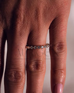 Round Moissanite & Leb Diamond Half Eternity Band 14K Rose Gold