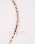 Dainty 14K Rose Gold Tennis Necklace - Round Cut Lab Grown and Moissanite Diamond