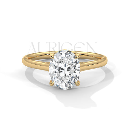 The Classic Oval Cut Moissanite Diamond Ring in 14K Solid Gold