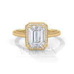The Regal Radiance – 2.00 CT Emerald Cut Moissanite Halo Diamond Ring in 14K Solid Gold