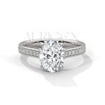 Luxury Oval Cut Moissanite Ring With Pave Diamond 14K Solid Gold Ring