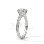 Luxury Oval Cut Moissanite Ring With Pave Diamond 14K Solid Gold Ring