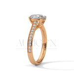 Luxury Oval Cut Moissanite Ring With Pave Diamond 14K Solid Gold Ring