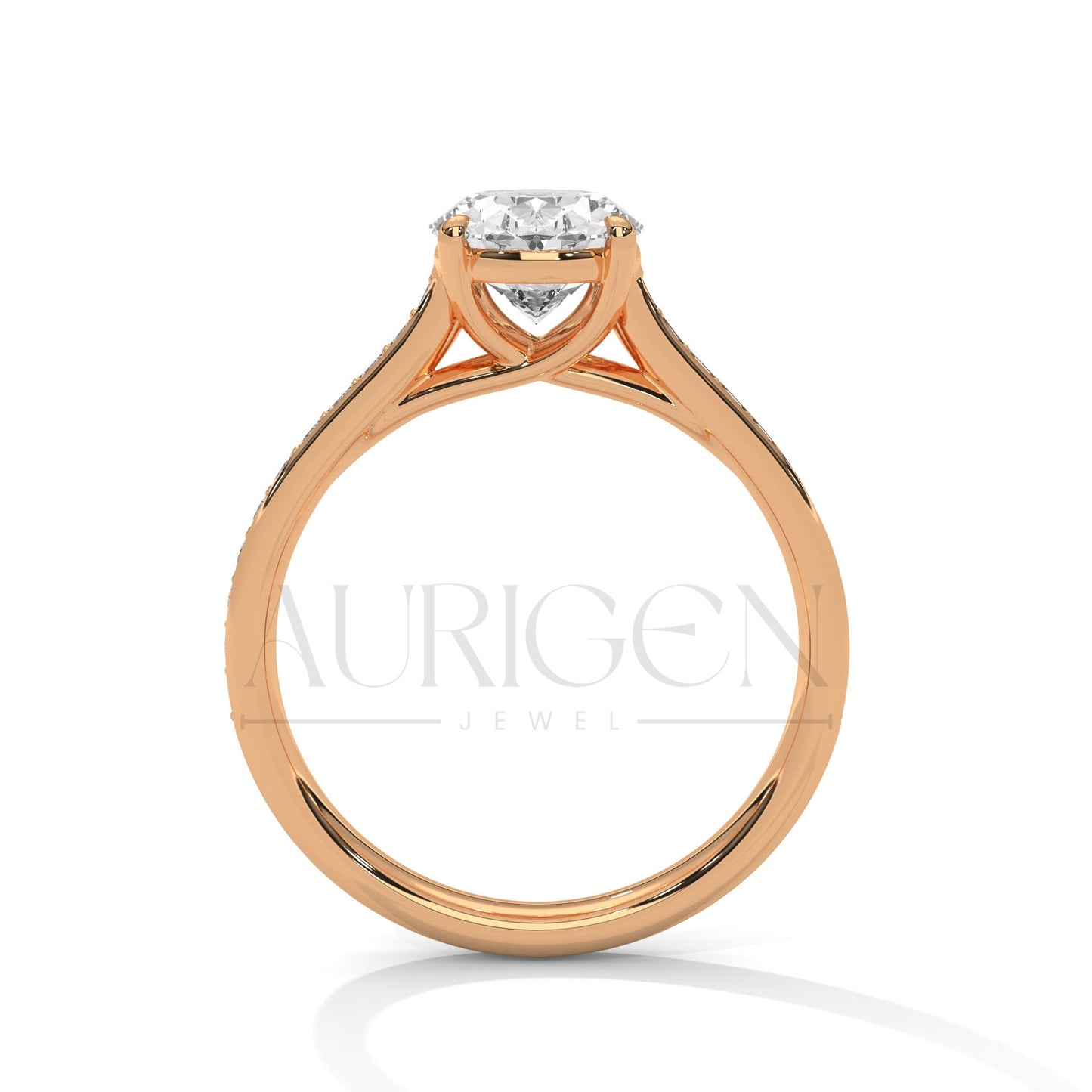 Luxury Oval Cut Moissanite Ring With Pave Diamond 14K Solid Gold Ring