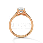 Luxury Oval Cut Moissanite Ring With Pave Diamond 14K Solid Gold Ring