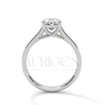 Luxury Oval Cut Moissanite Ring With Pave Diamond 14K Solid Gold Ring