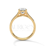 Luxury Oval Cut Moissanite Ring With Pave Diamond 14K Solid Gold Ring
