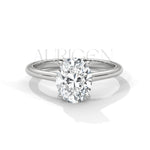 2 Ct Classic Oval Solitaire Diamond Ring in 14K Solid Gold