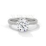 Twist Solitaire 2.00 CT Round Cut Moissanite Diamond Engagement Ring