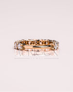 Round Moissanite & Leb Grown Diamond Eternity Band in 14K Solid Gold
