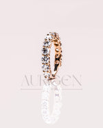 Round Moissanite & Leb Grown Diamond Eternity Band in 14K Solid Gold