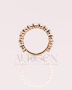 Round Moissanite & Leb Grown Diamond Eternity Band in 14K Solid Gold