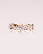 Round Moissanite & Leb Grown Diamond Eternity Band in 14K Solid Gold