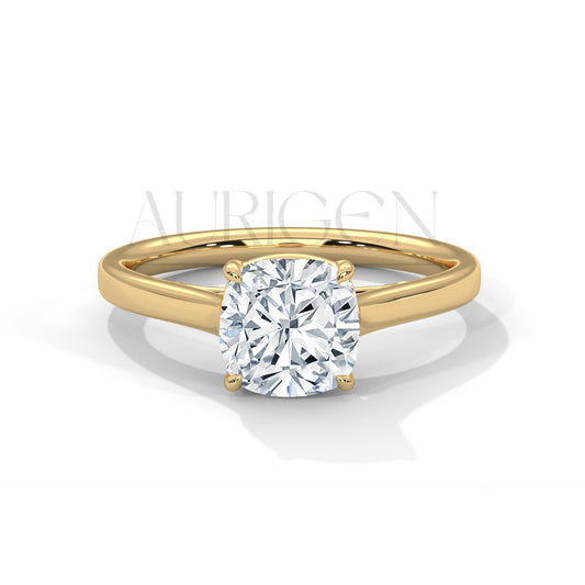 Classic 2.0 CT Cushion Cut Diamond Solitaire Engagement Ring- 4 Prong Setting