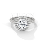 Brilliant Round Cut Solitaire Halo Diamond Engagement Ring 14K Solid Gold Ring