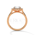Brilliant Round Cut Solitaire Halo Diamond Engagement Ring 14K Solid Gold Ring