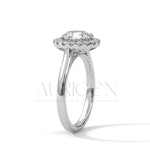 Brilliant Round Cut Solitaire Halo Diamond Engagement Ring 14K Solid Gold Ring