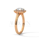 Brilliant Round Cut Solitaire Halo Diamond Engagement Ring 14K Solid Gold Ring