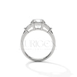 Classic 2.00 CT Round Brilliant Cut with Tapered Baguette Side Stones in 14K Solid Gold Ring