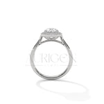 Oval Cut Halo Moissanite Diamond Ring in 14K Solid Gold – Sleek, Sparkling, Timeless