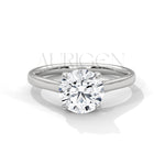 Minimalist 2.0 CT Round Diamond Solitaire Engagement Ring in 14K Solid Gold