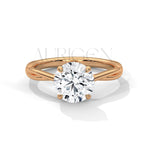 Twist Solitaire 2.00 CT Round Cut Moissanite Diamond Engagement Ring