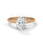 2 Ct Classic Oval Solitaire Diamond Ring in 14K Solid Gold