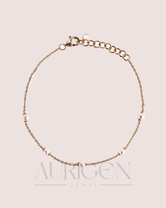 Classic Freshwater Pearl Bracelet in 14k Solid Gold