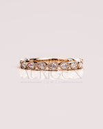 ¾ Eternity Milgrain Set East West Pear Moissanite and Leb Diamond Band
