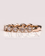 ¾ Eternity Milgrain Set East West Pear Moissanite and Leb Diamond Band