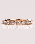 ¾ Eternity Milgrain Set East West Pear Moissanite and Leb Diamond Band