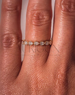 ¾ Eternity Milgrain Set East West Pear Moissanite and Leb Diamond Band