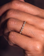¾ Eternity Milgrain Set East West Pear Moissanite and Leb Diamond Band