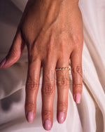 ¾ Eternity Milgrain Set East West Pear Moissanite and Leb Diamond Band